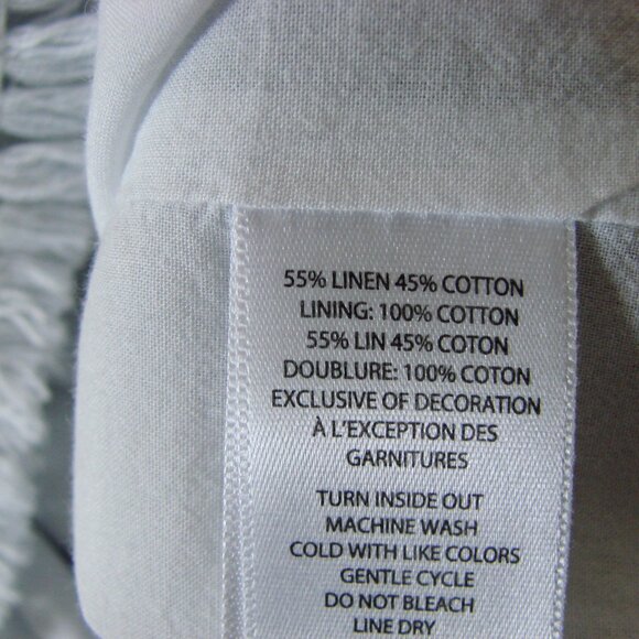 Linen Blend Striped Floral Dress Loose Embroidered Fringe BeachLunchLounge XS - Picture 4 of 13